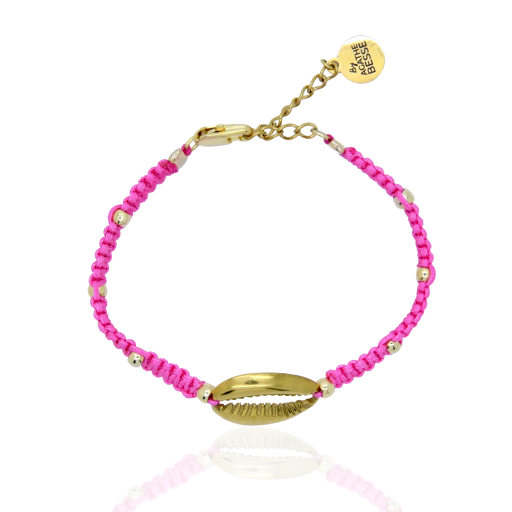 BRACELET COQUILLAGE DORE ROSE